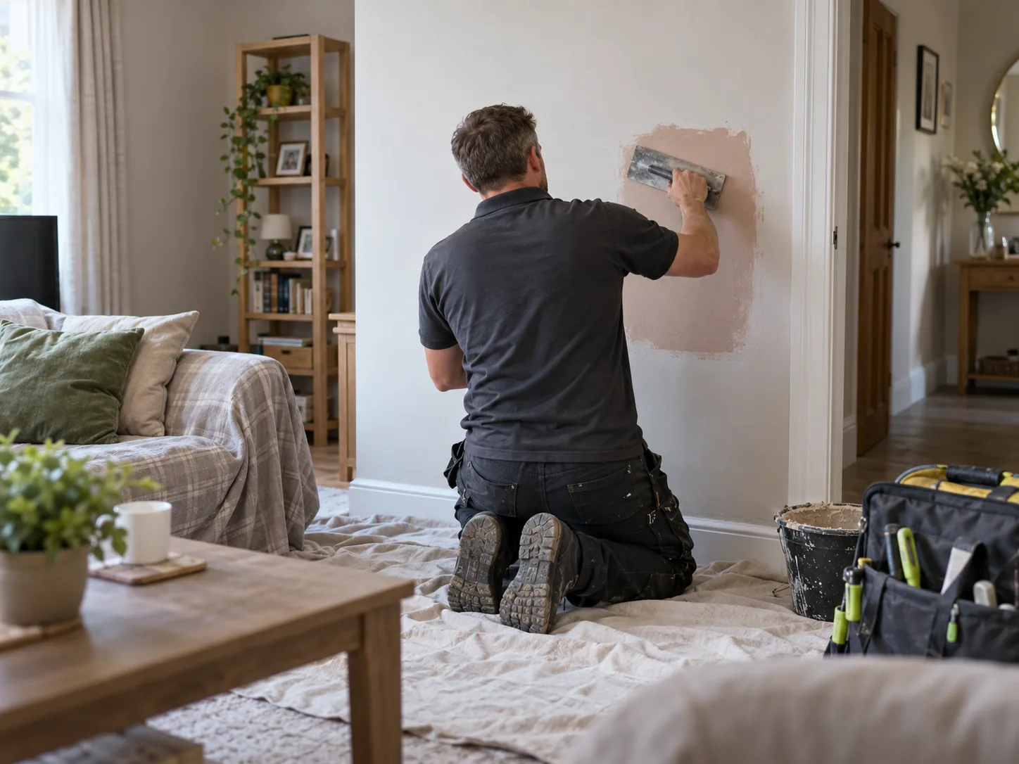 Property maintenance repair being completed in a Blackpool home